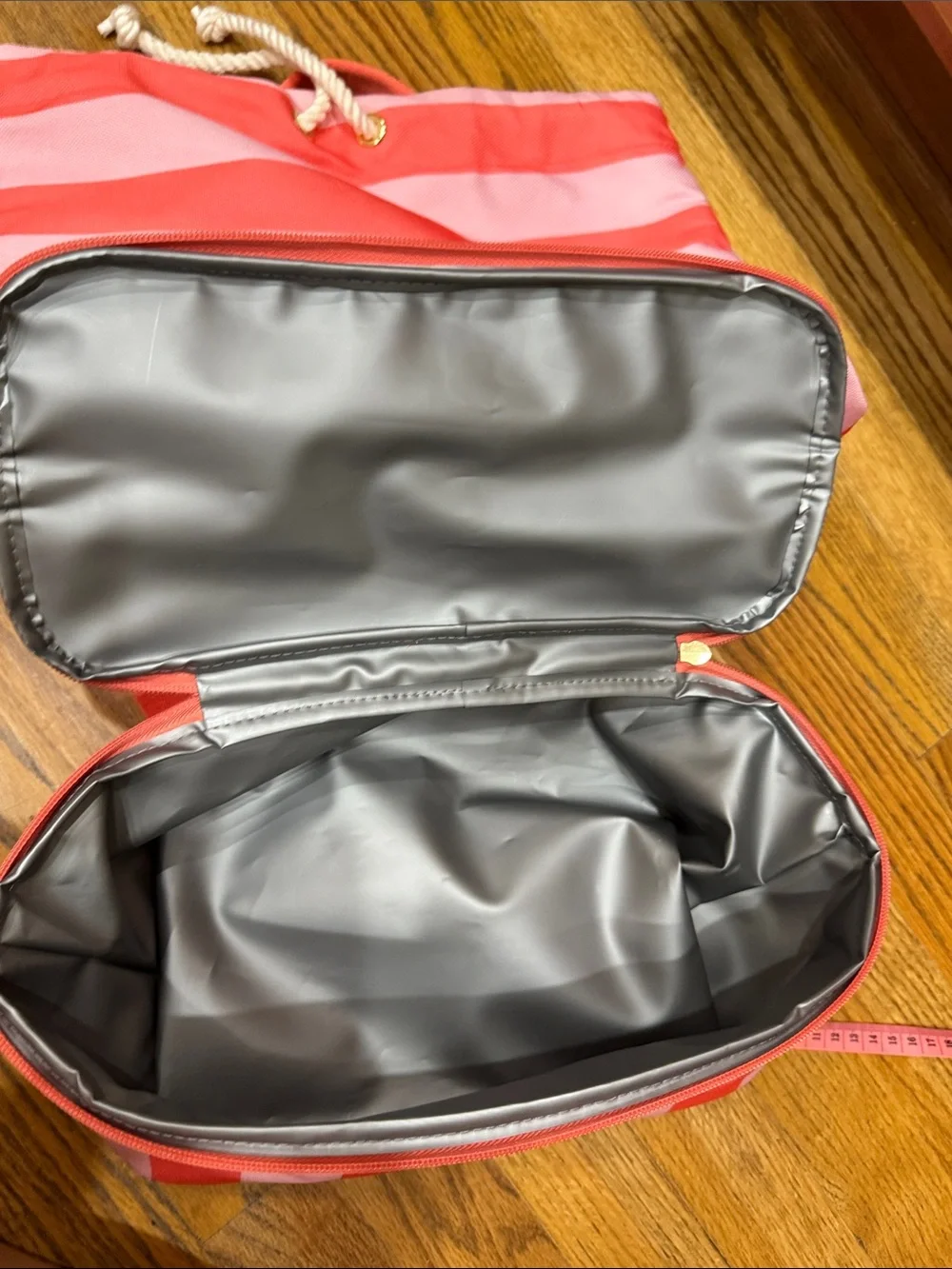 NWOT Victoria's Secret Pink & White Striped Backpack